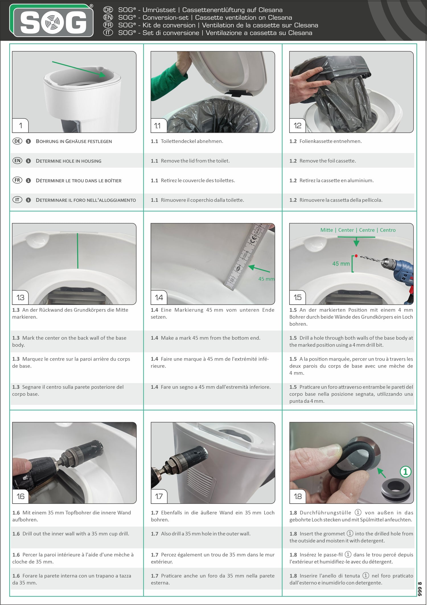 SOG®  Umrüstset für Clesana Verschweiß-Toilette