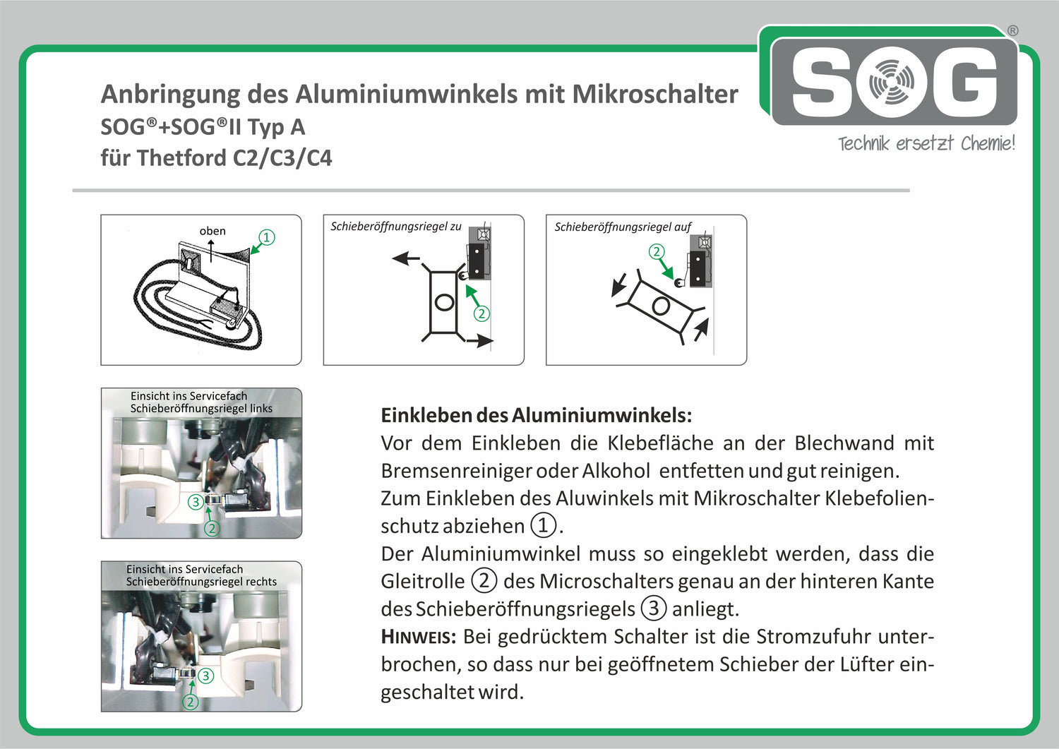 Einbau Mikroschalter Typ A