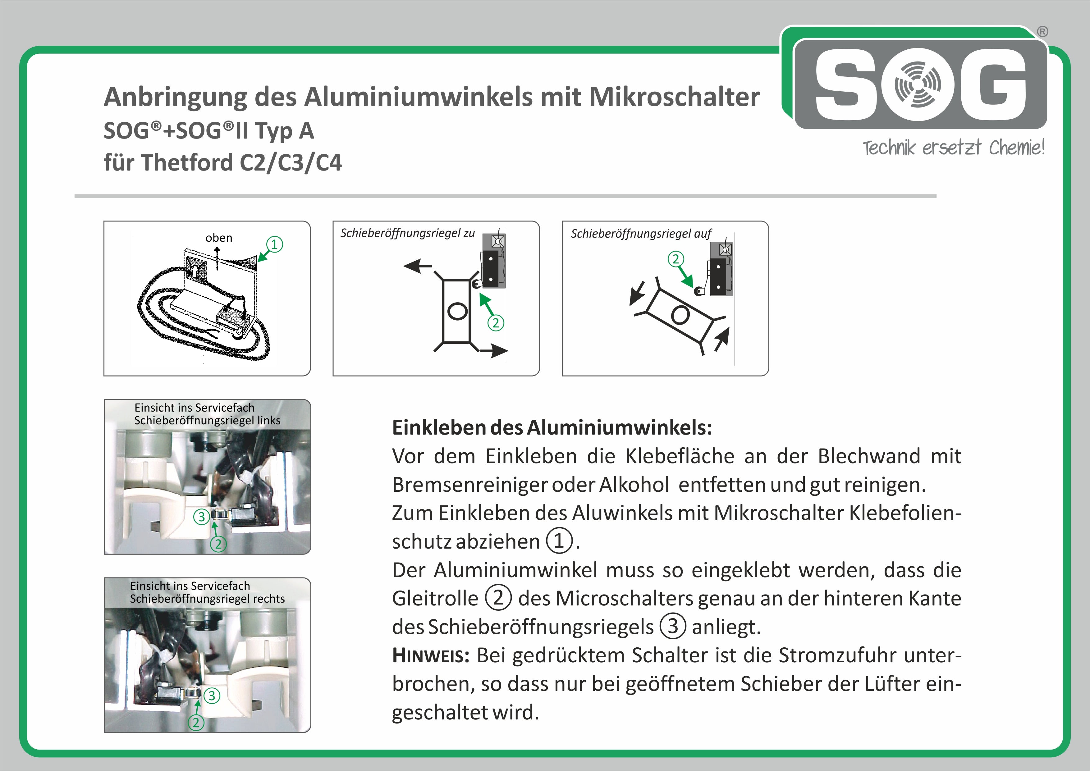 Einbau Mikroschalter Typ A