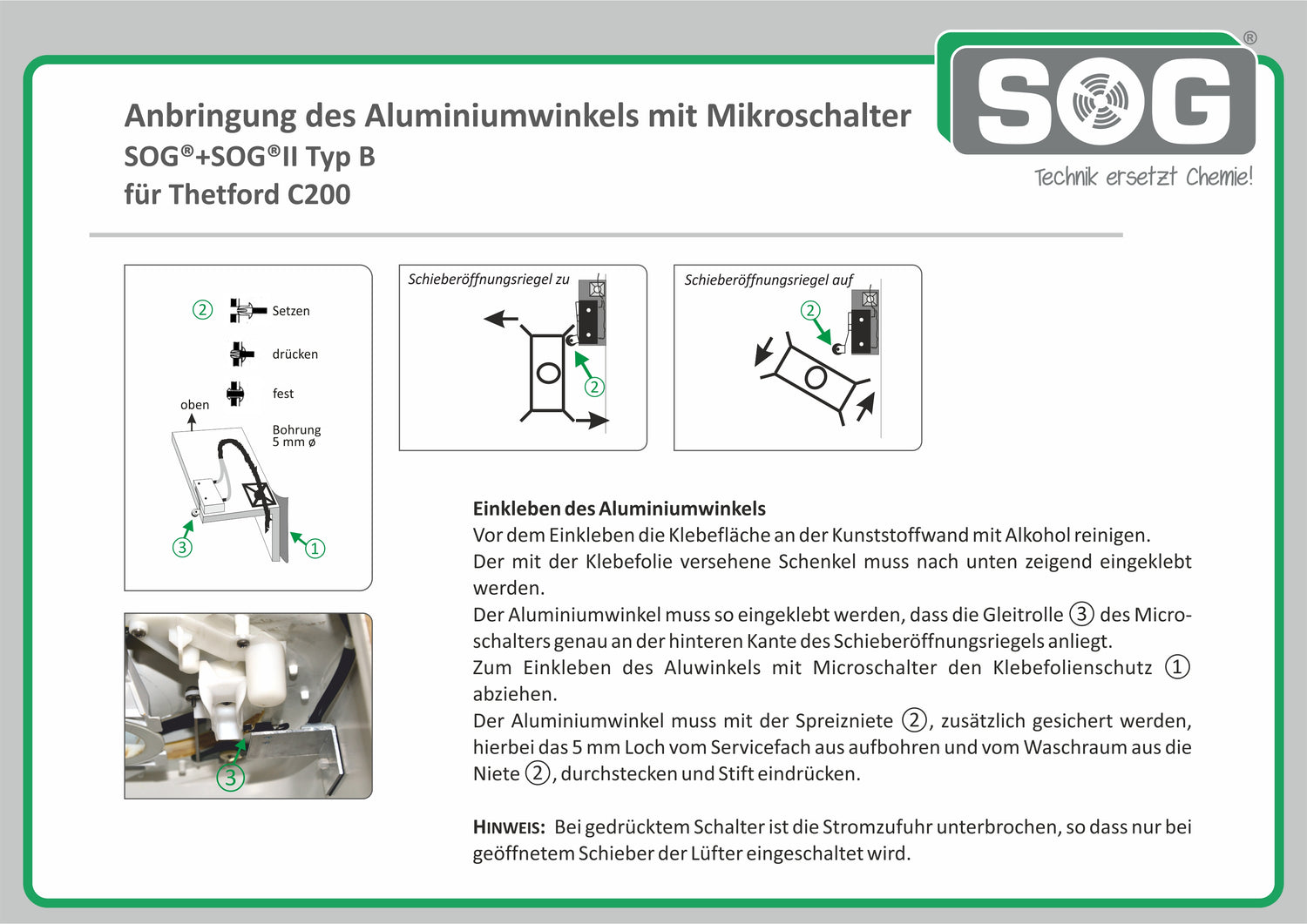 Einbau Mikroschalter Typ B
