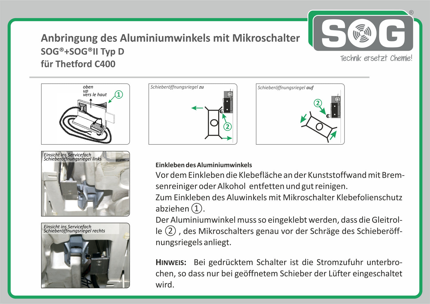 Einbau Mirkoschalter Typ D