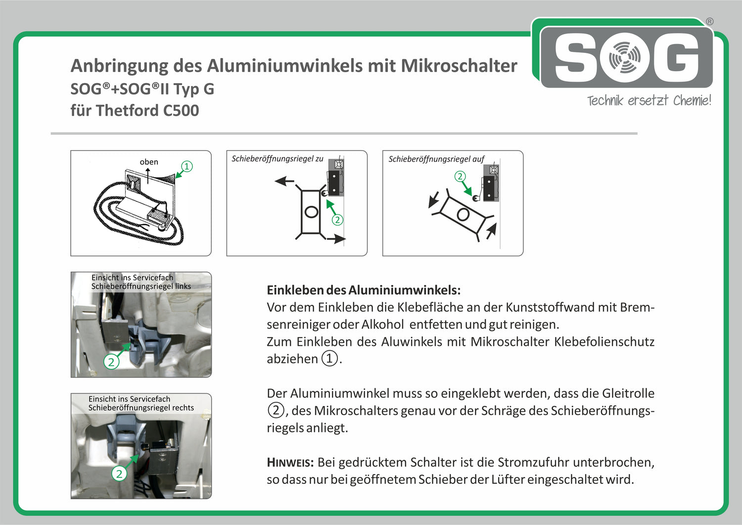 Einbau Mikroschalter Typ G